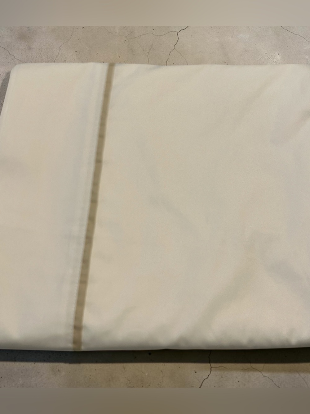 Ralph Lauren Ivory Sheet with Narrow Tan Stripe